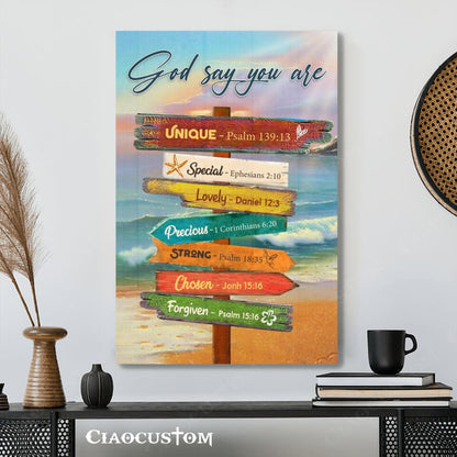 God Says You Are - Bible Verse Canvas - Jesus Canvas Wall Art - Christian Gift - Christian Canvas Wall Art - Ciaocustom