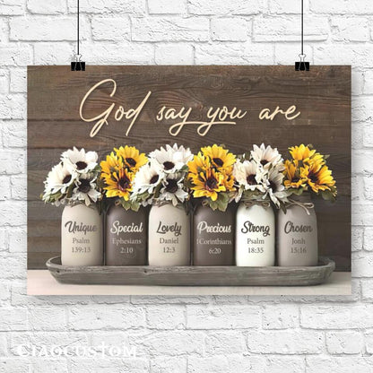 God Says You Are - Flower - Bible Verse Canvas - Jesus Canvas - Christian Gift - Christian Canvas Wall Art - Ciaocustom