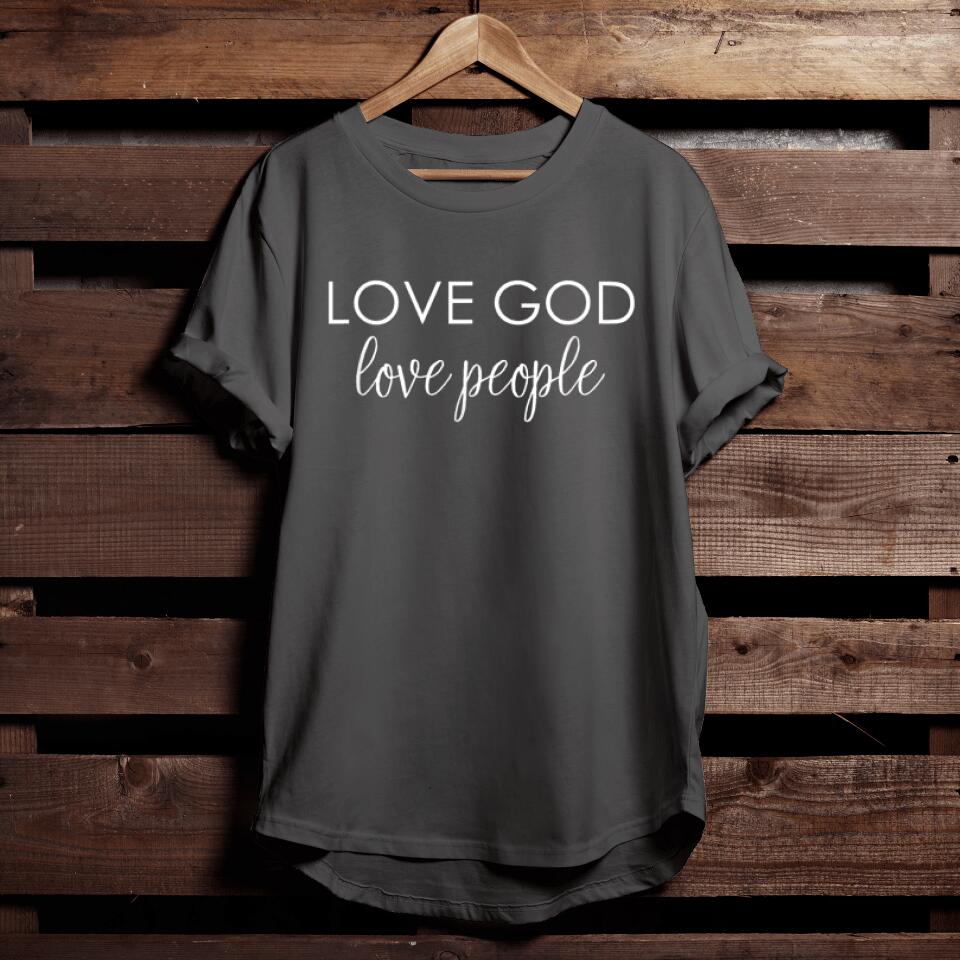 Christian Graphic Tees - Gift For Christian - Love God Love People Shirt Vintage Christian Bible T-Shirt