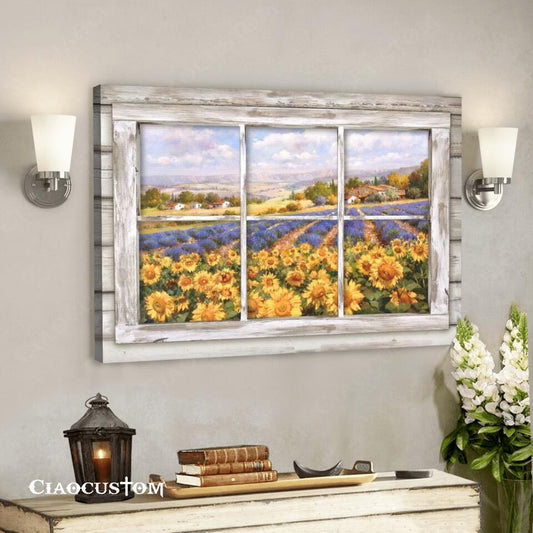 Sunflower Garden Painting - Jesus Poster - Jesus Canvas - Christian Canvas Wall Art - Christian Gift - Ciaocustom