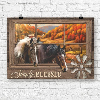 Simply Blessed - Horse And Garden - Jesus Canvas Wall Art - Bible Verse Canvas - Christian Canvas Wall Art - Ciaocustom