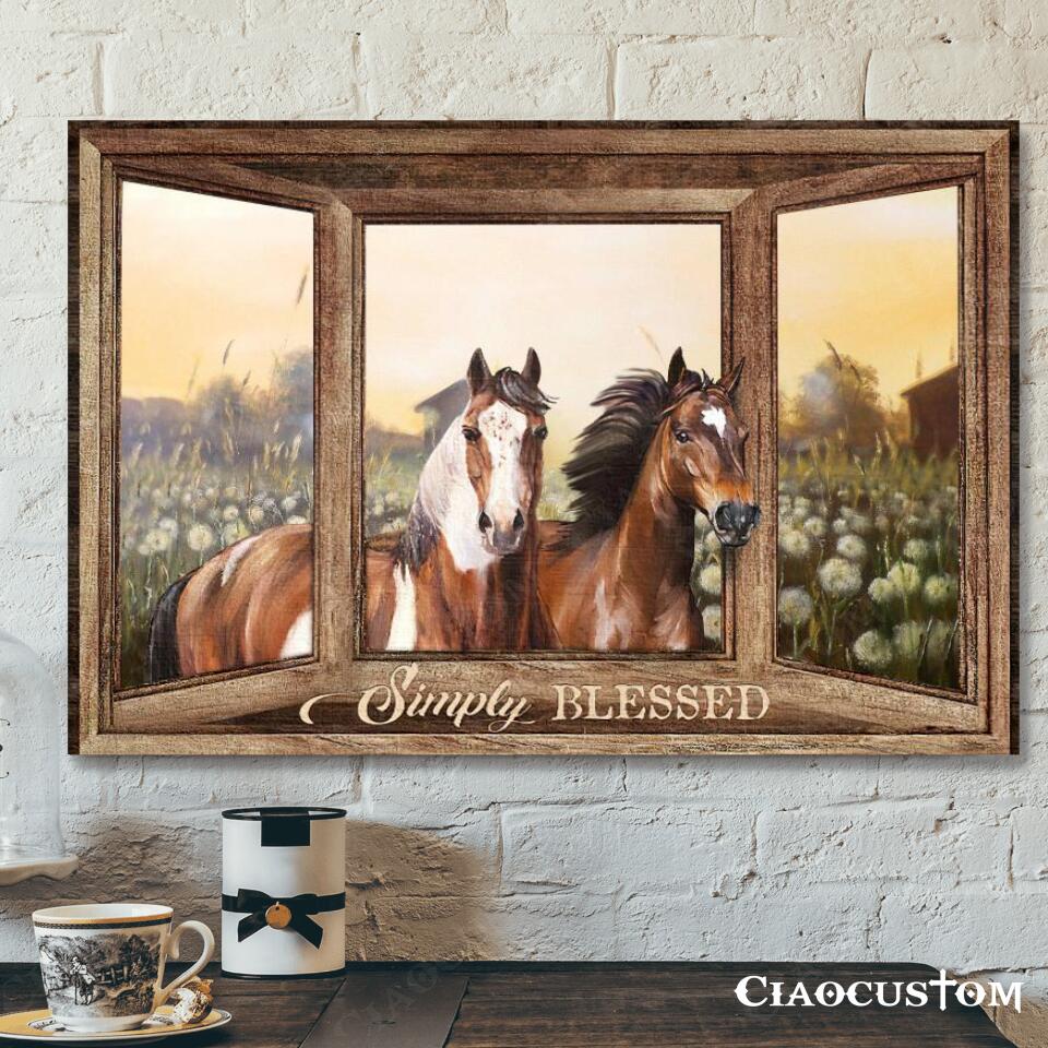 Simply Blessed - Horse - Faith Canvas - Bible Verse Canvas - Christian Canvas Wall Art - Ciaocustom