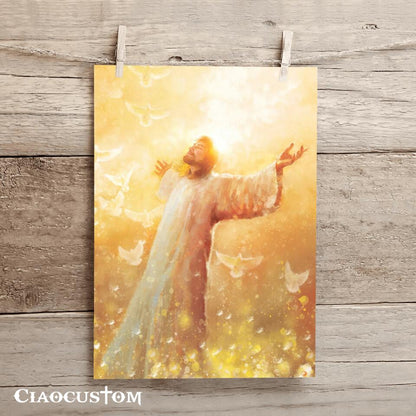Artwork of Jesus Christ - Jesus Painting - Jesus Poster - Jesus Canvas - Christian Canvas Wall Art - Christian Gift - Ciaocustom