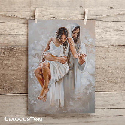 First Day in Heaven - Jesus Painting - Jesus Poster - Jesus Canvas - Christian Canvas Wall Art - Christian Gift - Ciaocustom