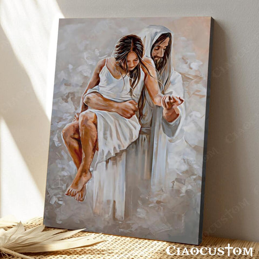 First Day in Heaven - Jesus Painting - Jesus Poster - Jesus Canvas - Christian Canvas Wall Art - Christian Gift - Ciaocustom