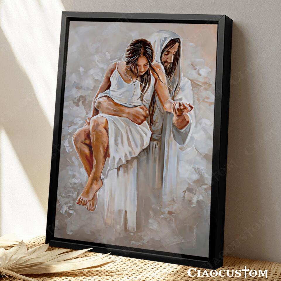 First Day in Heaven - Jesus Painting - Jesus Poster - Jesus Canvas - Christian Canvas Wall Art - Christian Gift - Ciaocustom