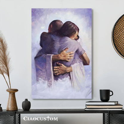 Jesus Consoling - Jesus Painting - Jesus Poster - Jesus Canvas - Christian Canvas Wall Art - Christian Gift - Ciaocustom