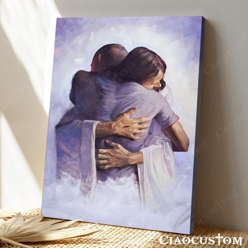 Jesus Consoling - Jesus Painting - Jesus Poster - Jesus Canvas - Christian Canvas Wall Art - Christian Gift - Ciaocustom