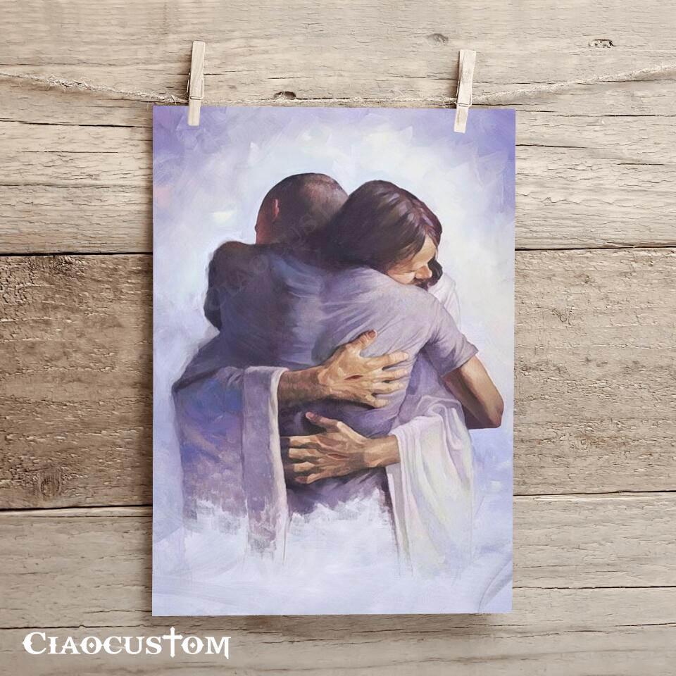 Jesus Consoling - Jesus Painting - Jesus Poster - Jesus Canvas - Christian Canvas Wall Art - Christian Gift - Ciaocustom