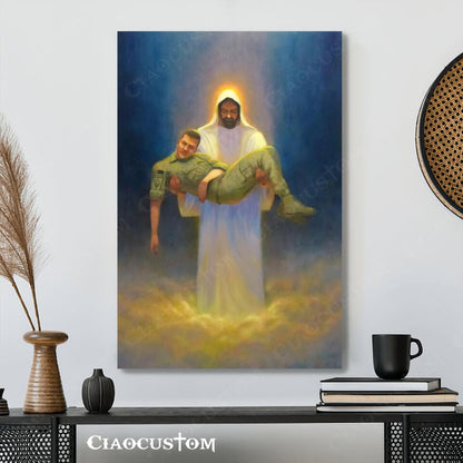 Soldier Jesus - Jesus Painting - Jesus Poster - Jesus Canvas - Christian Canvas Wall Art - Christian Gift - Ciaocustom