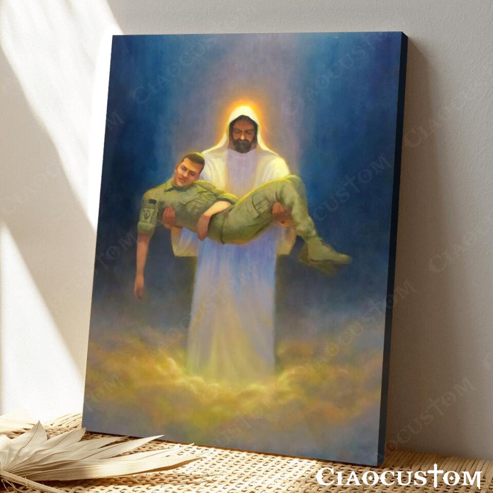 Soldier Jesus - Jesus Painting - Jesus Poster - Jesus Canvas - Christian Canvas Wall Art - Christian Gift - Ciaocustom