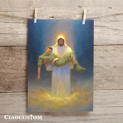 Soldier Jesus - Jesus Painting - Jesus Poster - Jesus Canvas - Christian Canvas Wall Art - Christian Gift - Ciaocustom