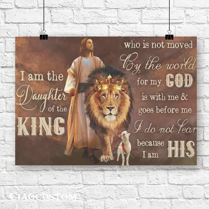 I Am The Daughter Of The King - Jesus Canvas Wall Art - Bible Verse Canvas - Christian Canvas Wall Art - Ciaocustom