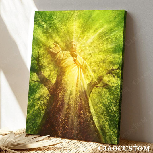 Tree of Life And Jesus - Jesus Painting - Jesus Poster - Jesus Canvas - Christian Canvas Wall Art - Christian Gift - Ciaocustom