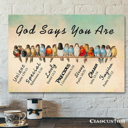 God Says You Are Unique - Jesus Canvas Poster - Jesus Wall Art - Christ Pictures - Christian Canvas Prints - Gift For Christian - Ciaocustom