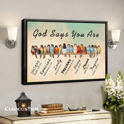 God Says You Are Unique - Jesus Canvas Poster - Jesus Wall Art - Christ Pictures - Christian Canvas Prints - Gift For Christian - Ciaocustom