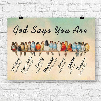 God Says You Are Unique - Jesus Canvas Poster - Jesus Wall Art - Christ Pictures - Christian Canvas Prints - Gift For Christian - Ciaocustom