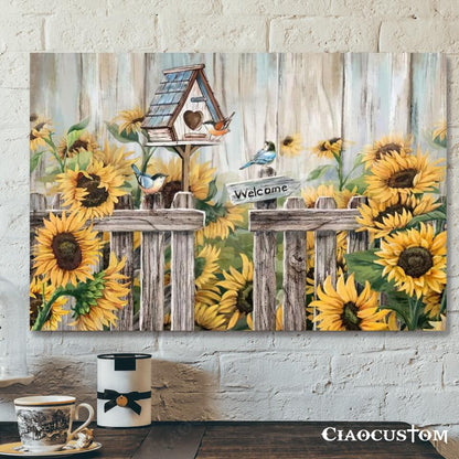 Sunflowers And Hummingbirds Painting - Jesus Poster - Jesus Canvas - Christian Canvas Wall Art - Christian Gift - Ciaocustom