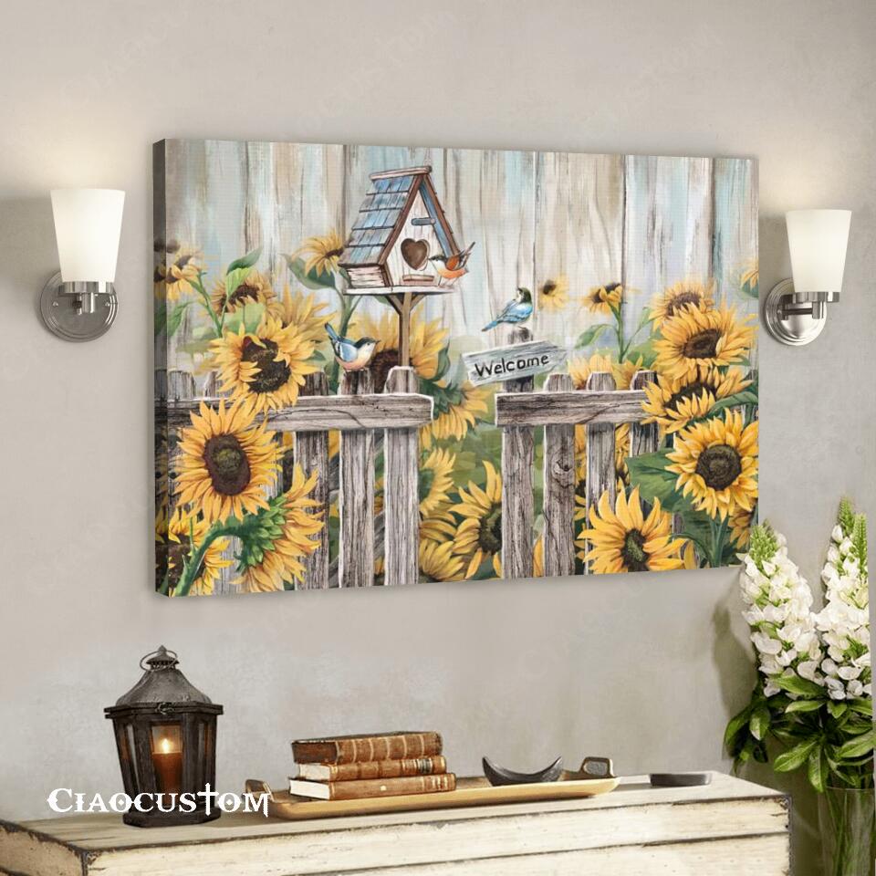 Sunflowers And Hummingbirds Painting - Jesus Poster - Jesus Canvas - Christian Canvas Wall Art - Christian Gift - Ciaocustom