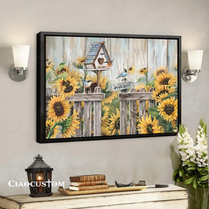 Sunflowers And Hummingbirds Painting - Jesus Poster - Jesus Canvas - Christian Canvas Wall Art - Christian Gift - Ciaocustom