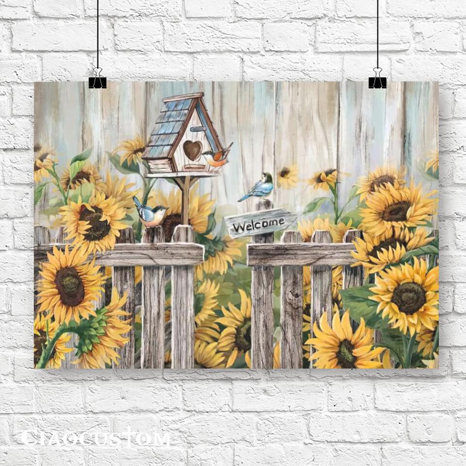 Sunflowers And Hummingbirds Painting - Jesus Poster - Jesus Canvas - Christian Canvas Wall Art - Christian Gift - Ciaocustom