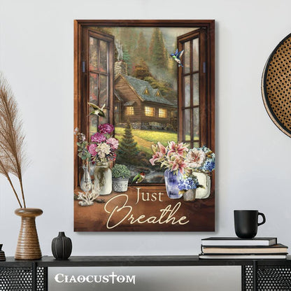 Just Breathe Canvas Wall Art - Christian Canvas Prints - Faith Canvas - Bible Verse Canvas - Ciaocustom