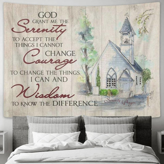 God Grant Me The Serenity - Jesus Christ Tapestry Wall Art - Tapestry Wall Hanging - Christian Wall Art - Tapestries - Ciaocustom