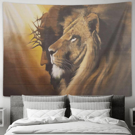 The Lion Of Judah Wall Art - Jesus Christ Tapestry Wall Art - Tapestry Wall Hanging - Christian Wall Art - Tapestries - Ciaocustom
