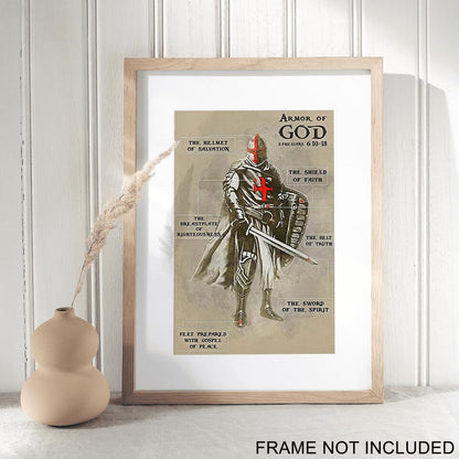 Armor Of God Fine Art Print - Christian Wall Art Prints - Bible Verse Wall Art - Best Prints For Home - Gift For Christian - Ciaocustom