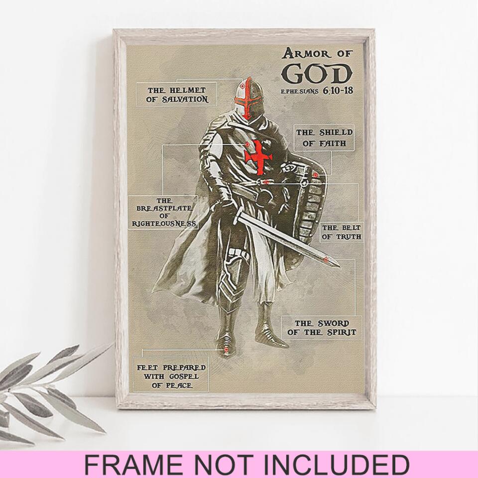 Armor Of God Fine Art Print - Christian Wall Art Prints - Bible Verse Wall Art - Best Prints For Home - Gift For Christian 