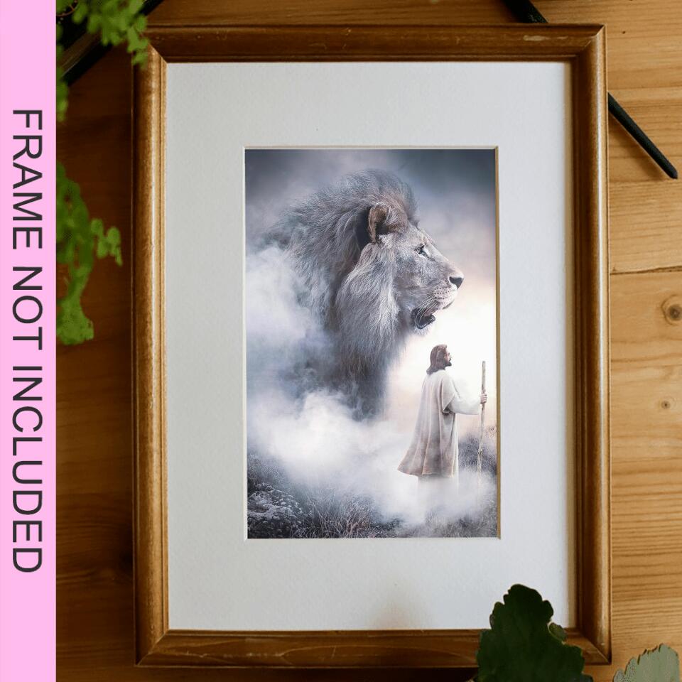 Jesus & Lion - Jesus Art Prints - Jesus Pictures - Jesus Wall Art - Christ Pictures - Christian Wall Art Prints - Best Prints For Home