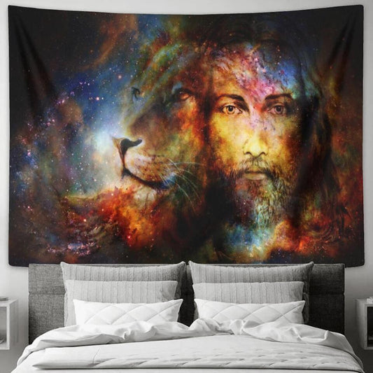 The Lion Of Judah 1 - Jesus Christ Tapestry Wall Art - Tapestry Wall Hanging - Christian Wall Art - Tapestries - Ciaocustom