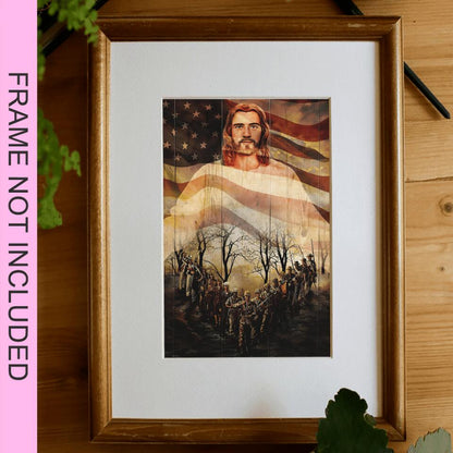 Jesus & Army - Jesus Art Prints - Jesus Pictures - Jesus Wall Art - Christ Pictures - Christian Wall Art Prints - Best Prints For Home - Ciaocustom