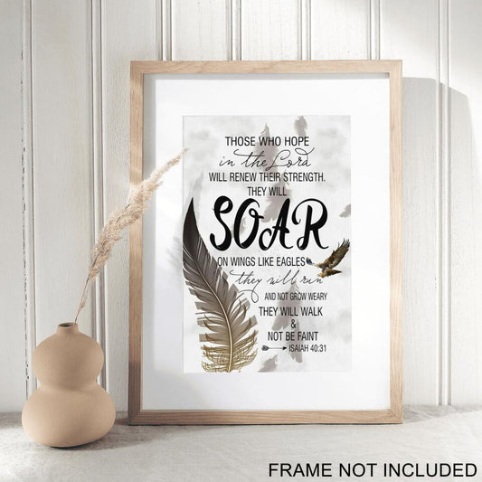 They Will Soar On Wings Like Eagles - Fine Art Print - Christian Wall Art Prints - Bible Verse Wall Art - Best Prints For Home - Gift For Christian - Ciaocustom