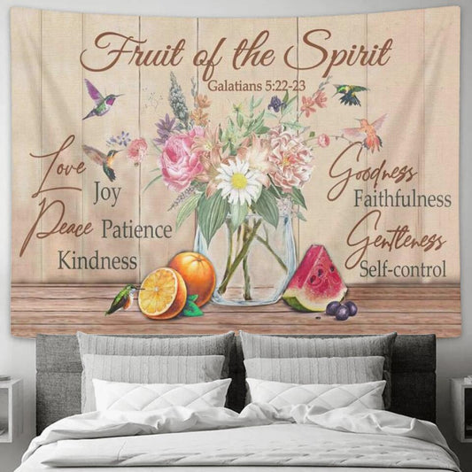 Fruit Of The Spirit - Hummingbirds - Jesus Christ Tapestry Wall Art - Tapestry Wall Hanging - Christian Wall Art - Tapestries - Ciaocustom