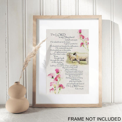 The Lord Is My Shepherd Fine Art Print - Christian Wall Art Prints - Bible Verse Wall Art - Best Prints For Home - Gift For Christian - Ciaocustom