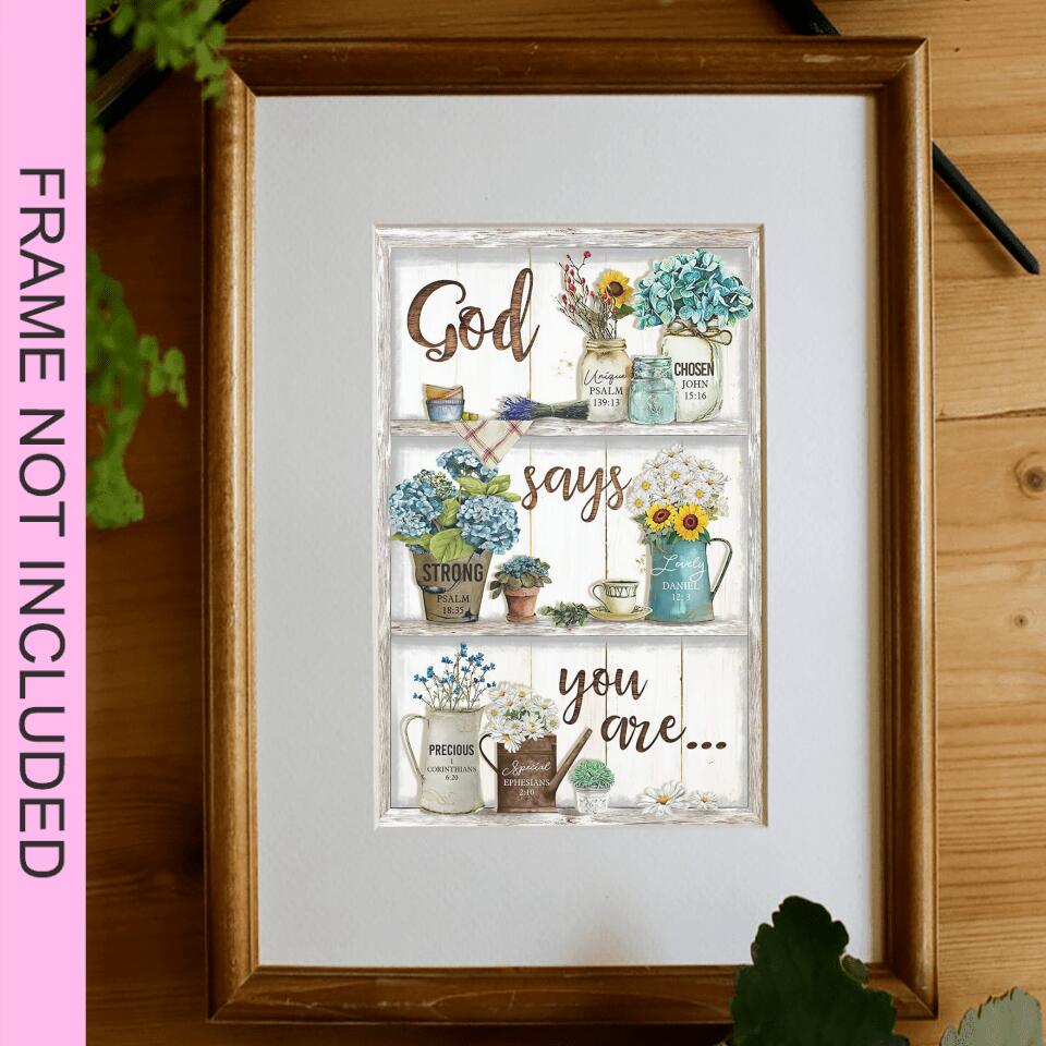 God Says You Are Fine Art Print - Christian Wall Art Prints - Bible Verse Wall Art - Best Prints For Home - Gift For Christian - Ciaocustom