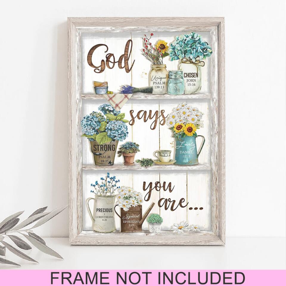 God Says You Are Fine Art Print - Christian Wall Art Prints - Bible Verse Wall Art - Best Prints For Home - Gift For Christian - Ciaocustom