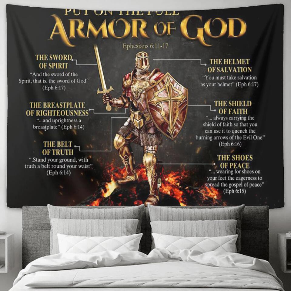 Put On The Full Armor Of God - Jesus Christ Tapestry Wall Art - Tapestry Wall Hanging - Christian Wall Art - Tapestries - Ciaocustom
