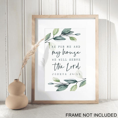As For Me And My House We Will Serve The Lord Fine Art Print - Christian Wall Art Prints - Bible Verse Wall Art - Best Prints For Home - Ciaocustom