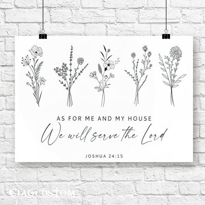 We Will Serve The Lord Canvas Wall Art - Christian Canvas Prints - Faith Canvas - Bible Verse Canvas - Ciaocustom