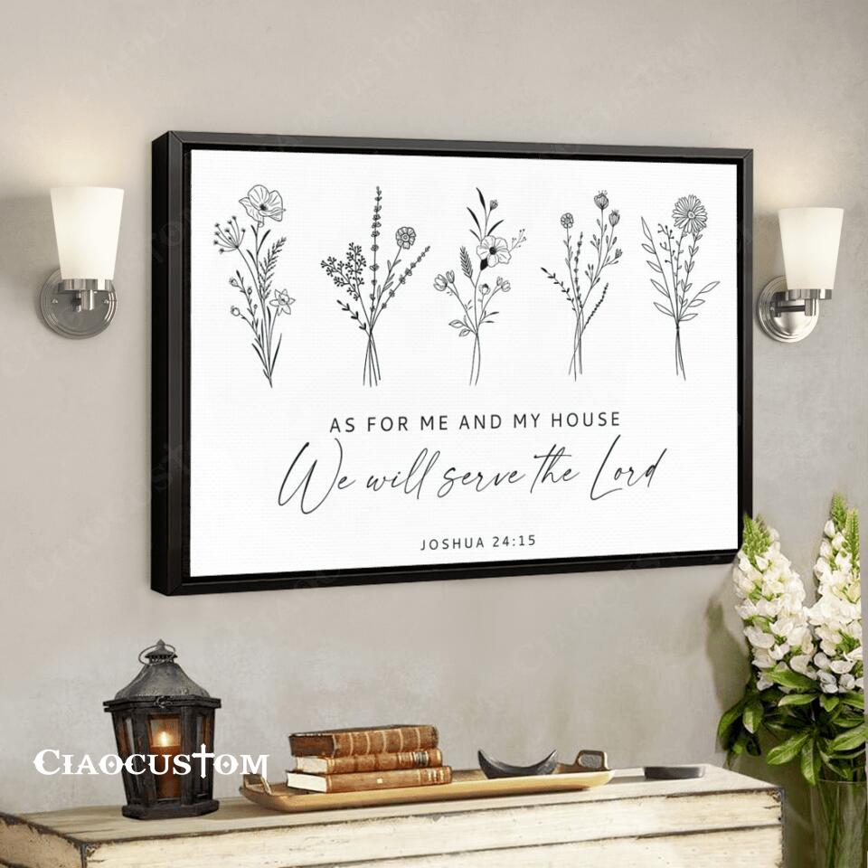 We Will Serve The Lord Canvas Wall Art - Christian Canvas Prints - Faith Canvas - Bible Verse Canvas - Ciaocustom