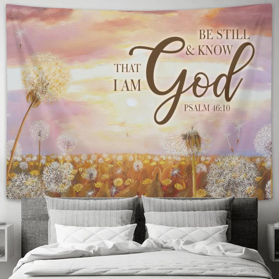 Be Still & Know That I Am God - Jesus Christ Tapestry Wall Art - Tapestry Wall Hanging - Christian Wall Art  - Ciaocustom
