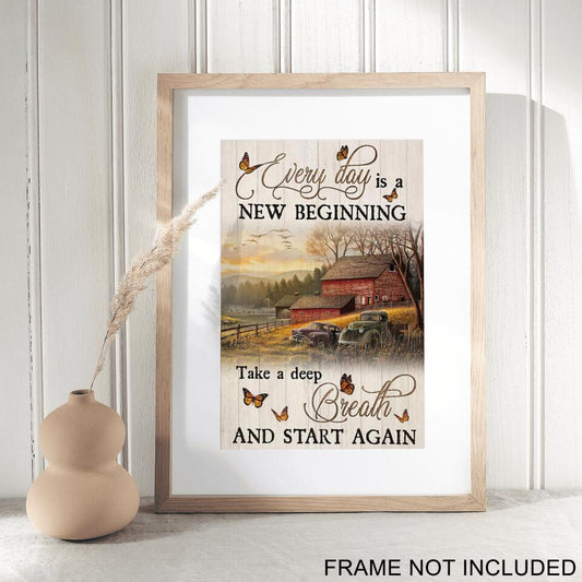 Every Day Is New Begining Fine Art Print - Christian Wall Art Prints - Bible Verse Wall Art - Best Prints For Home - Gift For Christian - Ciaocustom