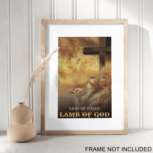 Lion Of Judah Lamb Of God Christian Fine Art Prints - Christian Wall Art Prints - Christian Artwork - Religious Wall Decor -Ciaocustom