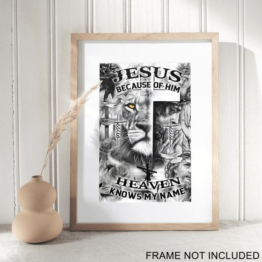 Jesus Because Of Him Fine Art Print - Jesus Pictures - Christian Wall Art Prints - Best Prints For Home - Art Pictures - Gift For Christian - Ciaocustom