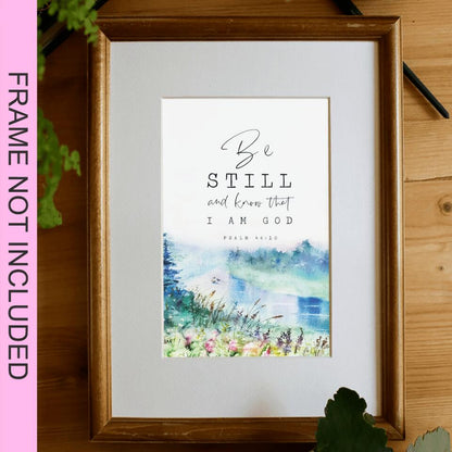 Be Still And Know That I Am God Fine Art Print - Christian Wall Art Prints - Bible Verse Wall Art - Best Prints For Home - Gift For Christian - Ciaocustom