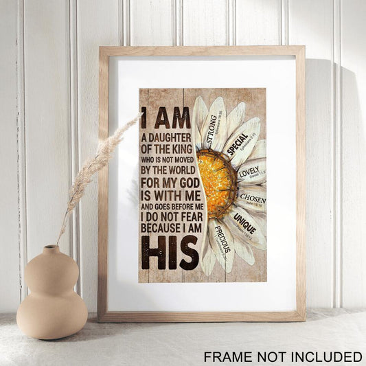 I Am A Daughter Of The King Fine Art Print - Christian Wall Art Prints - Bible Verse Wall Art - Best Prints For Home - Gift For Christian - Ciaocustom