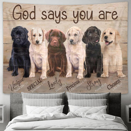 God Says You Are - Dog - Jesus Christ Tapestry Wall Art - Tapestry Wall Hanging - Christian Wall Art - Tapestries - Ciaocustom