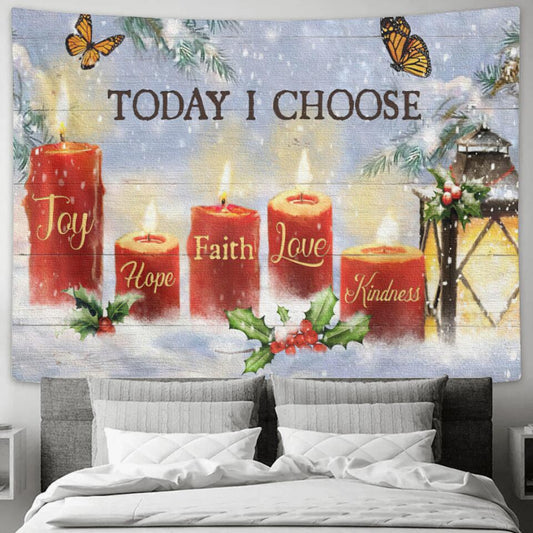 Today I Choose Joy - Jesus Christ Tapestry Wall Art - Tapestry Wall Hanging - Christian Wall Art - Ciaocustom